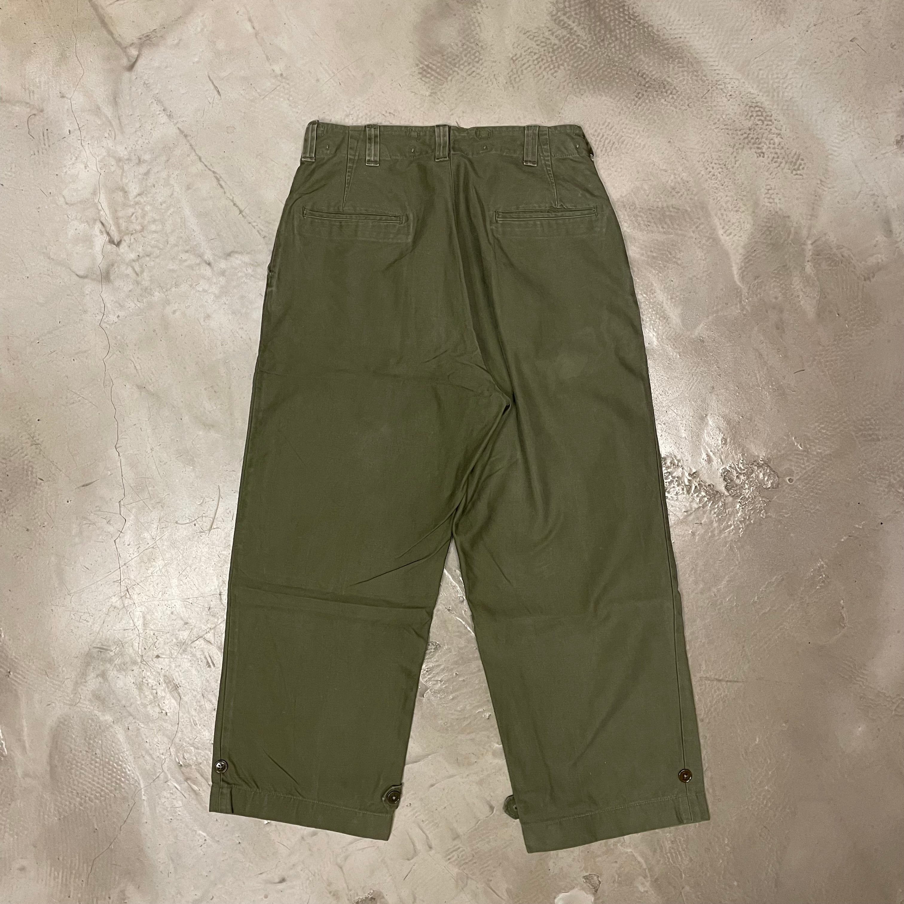 大注目 40s 美品 米軍実物 W32-35 TROUSERS FIELD m-43 ワークパンツ